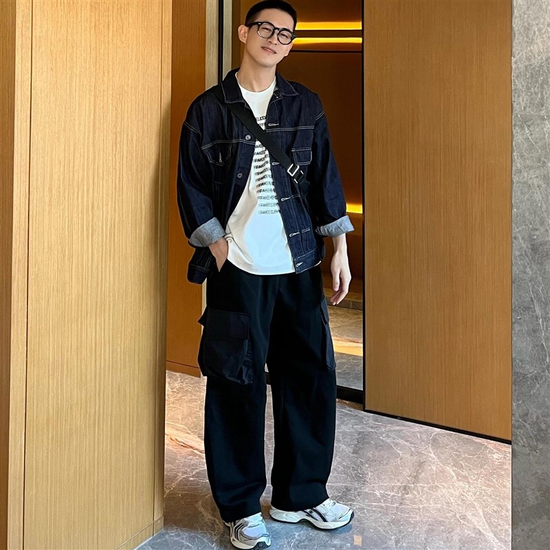 长袖衬衫男衣服2025新款爆款衬衣外套男装一套Q搭配直筒长裤男套