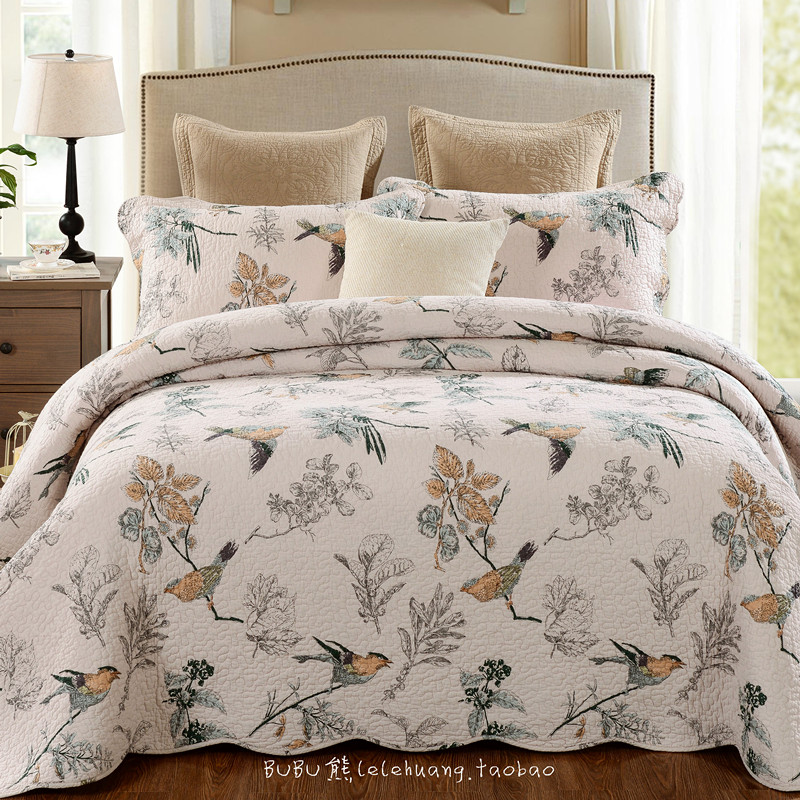 双人外贸全棉衍绗缝被床盖三件套夏凉被空调被纯棉X床单垫罩热卖