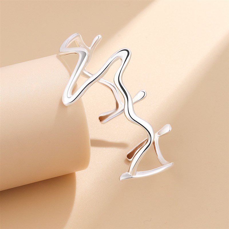 冷淡风波纹手镯轻奢小众气质百搭女设计感波浪开口手饰品简约手环