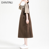 孕妇连衣裙e夏装 休闲宽松吊带 大码 2023新款 春夏小个子背带裙夏季