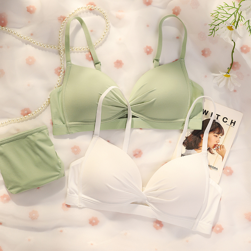 无痕内衣夏季薄款女小胸聚拢收副乳防下垂大胸显小无钢圈美背胸罩