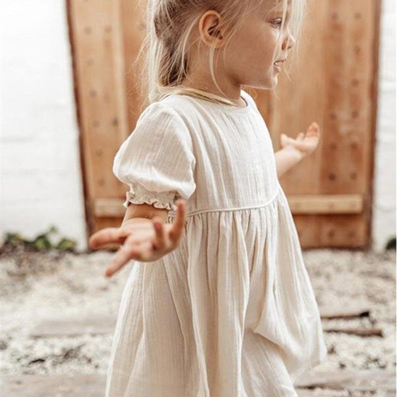 春夏双层纯棉纱布短袖娃娃裙北欧风女童装连衣裙森系白色公主裙,童装/婴儿装/亲子装,连衣裙,淘宝优惠券,粉丝福利购,淘宝优惠卷