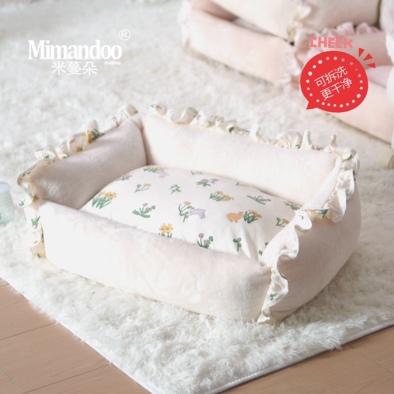 猫窝可拆洗秋冬可用网红开放式秋冬保暖狗狗窝猫咪宠物窝绒面纯棉