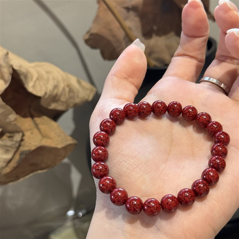 原矿晶体朱砂手链