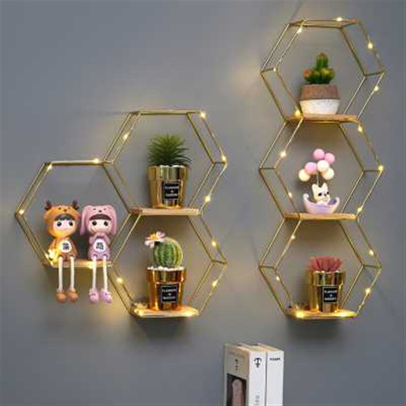 墙上置物架免打孔卧室墙面装饰创意餐厅墙壁挂架床头架子房间布置