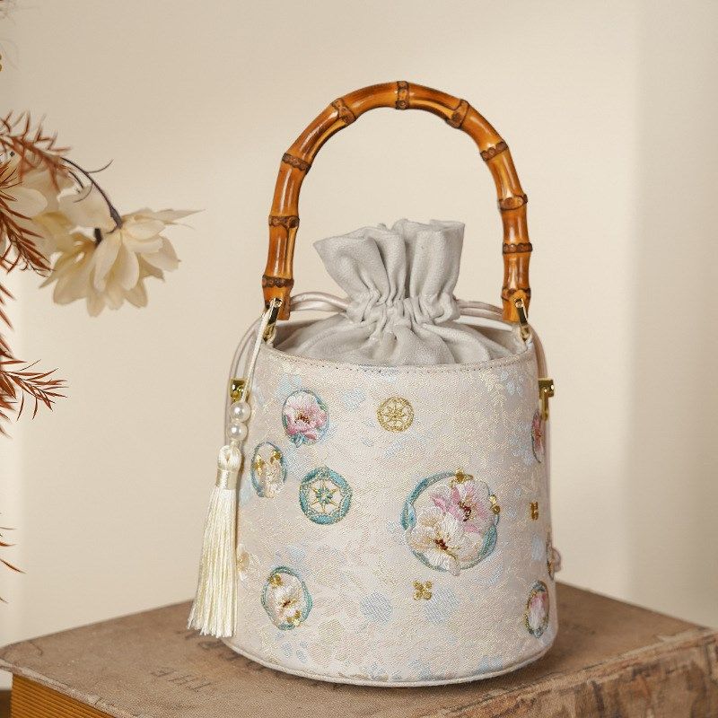 世祺家 如意绣球刺绣手提包古风旗袍宴会手提包小水桶包单肩包,箱包皮具/热销女包/男包,通用款女包,淘宝优惠券,粉丝福利购,淘宝优惠卷