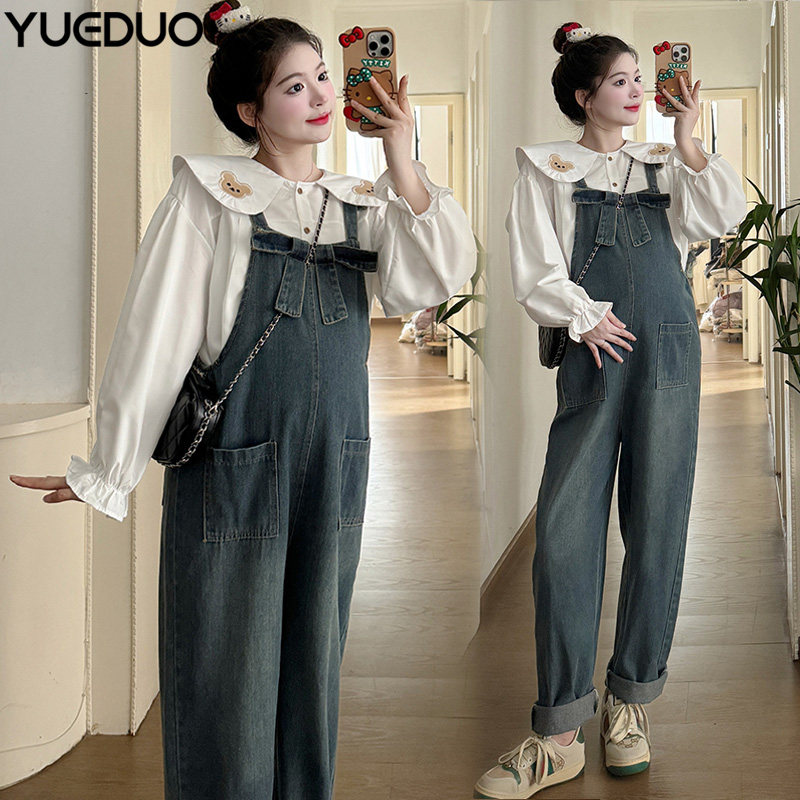 2024孕妇背带裤春秋款新款孕妇装秋装休闲牛仔裤外穿连体吊带裤子,孕妇装/孕产妇用品/营养,孕妇休闲裤,淘宝优惠券,粉丝福利购,淘宝优惠卷