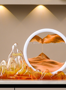 假山流沙画摆件高级感小众客厅玄关电视柜酒柜餐边柜办公室装饰品