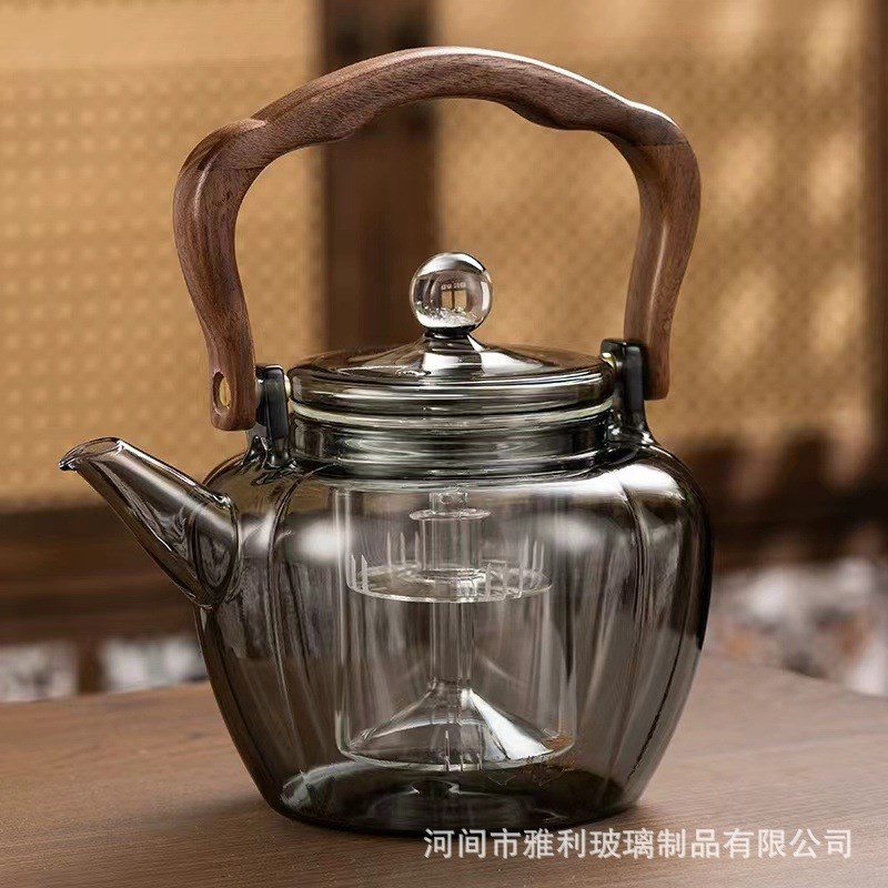 耐高温茶壶家用大容量煮茶壶玻璃蒸煮两用泡茶壶提梁壶电陶炉专用