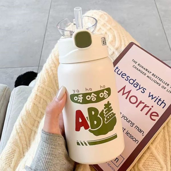 2024新款可爱娃哈哈保温水杯女水杯颜值高女生吸管保温杯ad钙奶杯