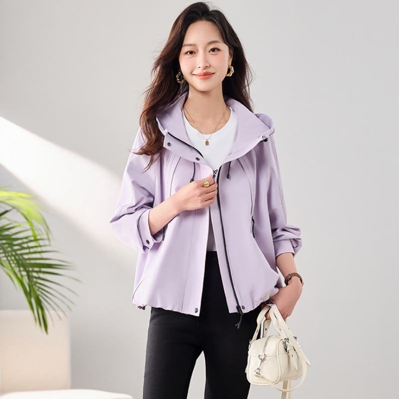 短款外套女2025年春季级新款女装气质小个子爆款上衣休闲连帽风衣,女装/女士精品,短外套,淘宝优惠券,粉丝福利购,淘宝优惠卷