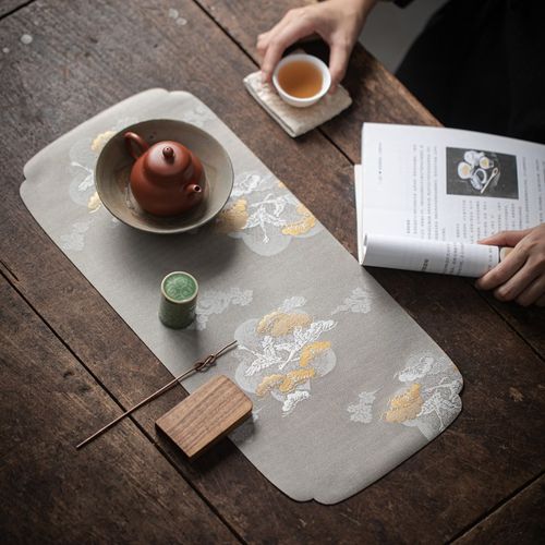 一人干泡小茶席新中式禅意茶桌垫布茶台桌旗茶垫子家用茶旗泡茶垫