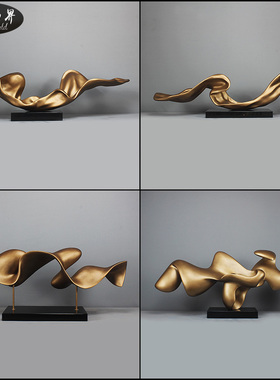 售楼处雕塑大摆件抽象艺术品摆设现代软装饰品玻璃钢家居客厅创意