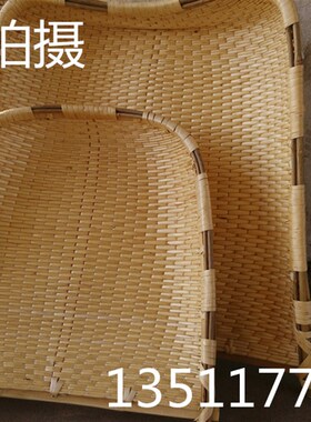 手工编织柳编簸箕畚箕竹编扁柳编扁柳筐收纳筐晾晒扁装饰簸箕