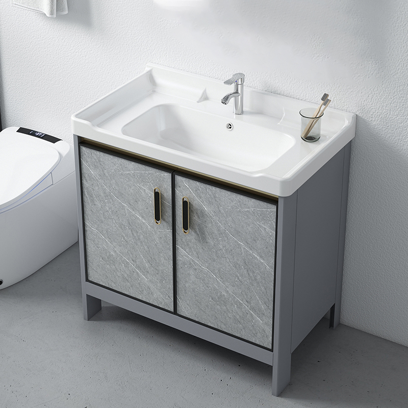 太空铝卫生间浴室柜组合陶瓷一体洗手盆柜洗脸盆柜现代卫浴洗漱台