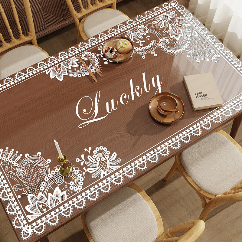 软玻璃桌垫蕾丝餐桌垫茶几桌布免洗防油防水防烫茶几垫白色隔热垫