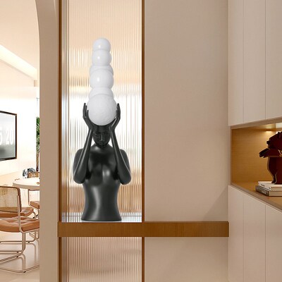抽象设计人形雕塑摆件创意展厅轻奢马头装饰品客厅玄关人物艺术品