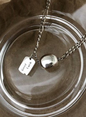 幸运豆豆项链女韩版锁骨冷淡风时尚简约复古个性网红2023年新款潮