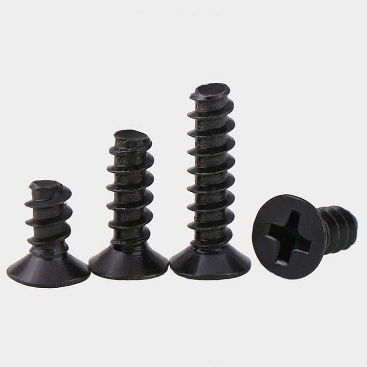 黑色304不锈钢十字沉头平尾自攻螺丝平头母螺钉M1M2.3M2.6M3M4-M5