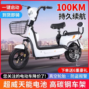 新款 代步车 电动车成人两轮电动自行车48V锂电池电瓶车小型男女款