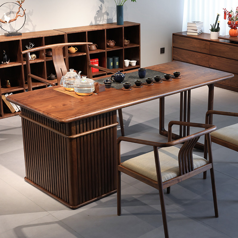 北美黑胡桃木茶桌新中式实木茶台功夫泡茶桌办公室禅意茶桌椅组合,住宅家具,家用茶台/茶桌,淘宝优惠券,粉丝福利购,淘宝优惠卷