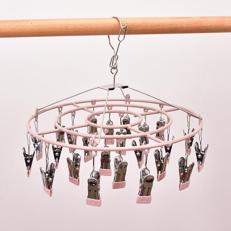 新款家用不锈钢多功能防风夹子袜子婴儿裤架晾晒衣夹挂钩凉内衣架