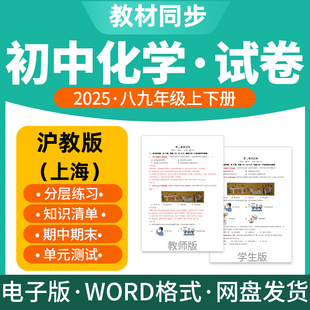 检测分层练习期中期末试卷知识点总结八九年级上下册电子版 2025新版 同步练习题单元 上海初中化学试题试卷电子版 资料 沪教版