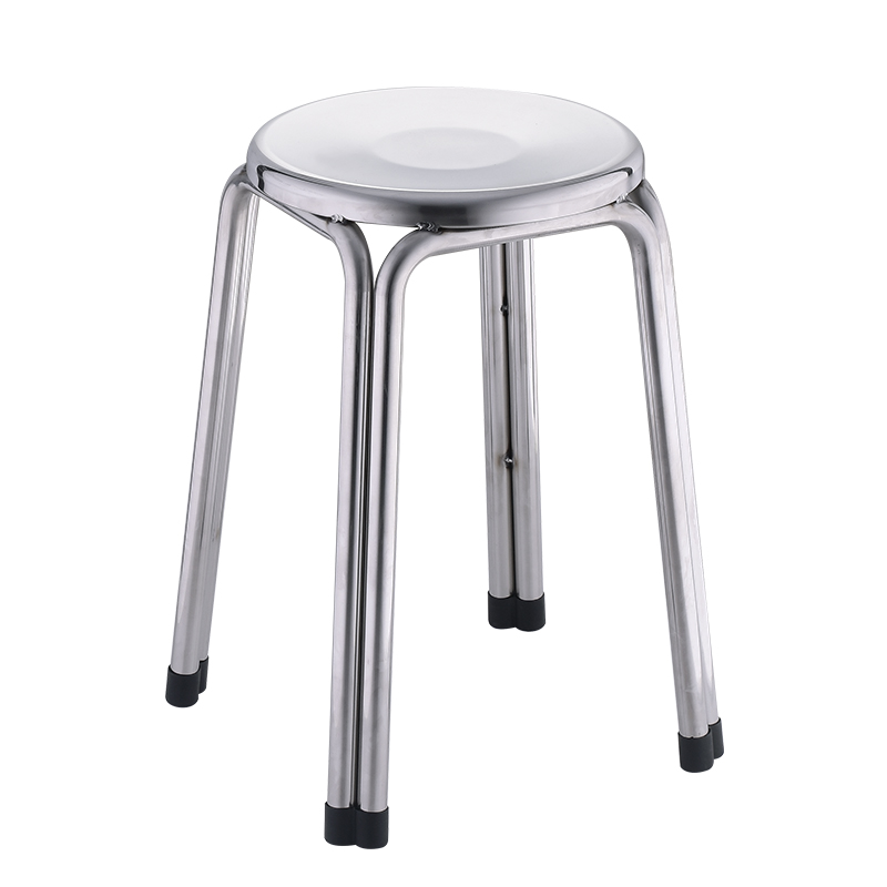 304 加厚不锈钢圆凳子车间餐厅家用椅子工厂圆凳板凳四脚椅凳餐椅
