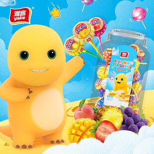 雅客COCO奶龙联名天天棒奶龙棒棒糖水果味糖果棒糖罐装糖Z果525g