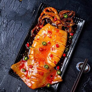 宝盛日式麻辣鱿鱼140g*50包麻辣红H烧熟食私菜麻辣鱿鱼即食小吃