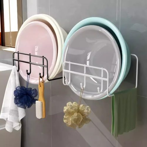 脸盆架免打孔壁挂式卫生间挂盆神器墙上盆子挂钩置物架水盆收纳架