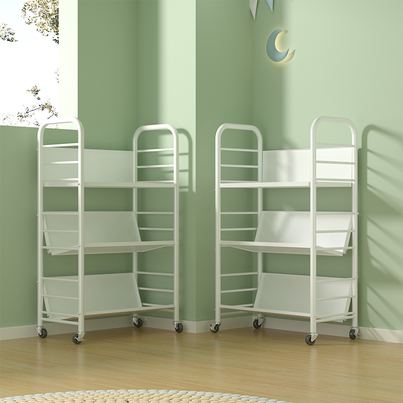 书架落地置物架可移动带轮儿童小书柜家用简易推车零食收纳架铁艺,住宅家具,儿童书架,淘宝优惠券,粉丝福利购,淘宝优惠卷