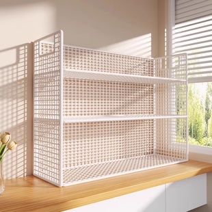 桌上书架桌面置物架办公桌台面简易多层书桌分层书柜桌子收纳神器