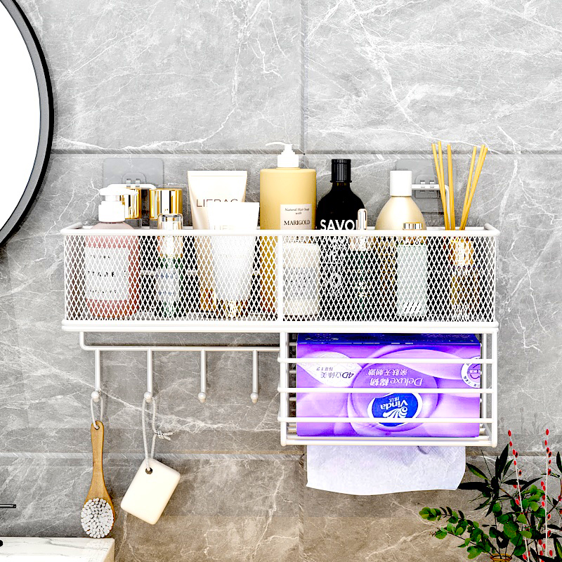 卫生间卫生纸置物架免打孔壁挂式墙上厕所纸巾盒洗漱台洗脸巾架子