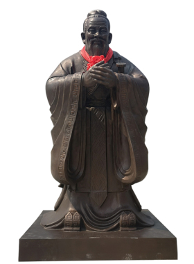 大型铸铜孔子雕塑定制历史名人物雕像玻璃钢校园文化工艺术品摆件