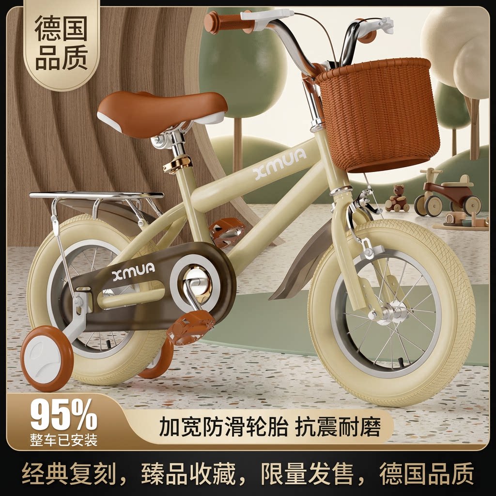 德国自行车男孩2-3-4-5-7-9岁女孩单车宝宝小孩童车中大童脚踏车