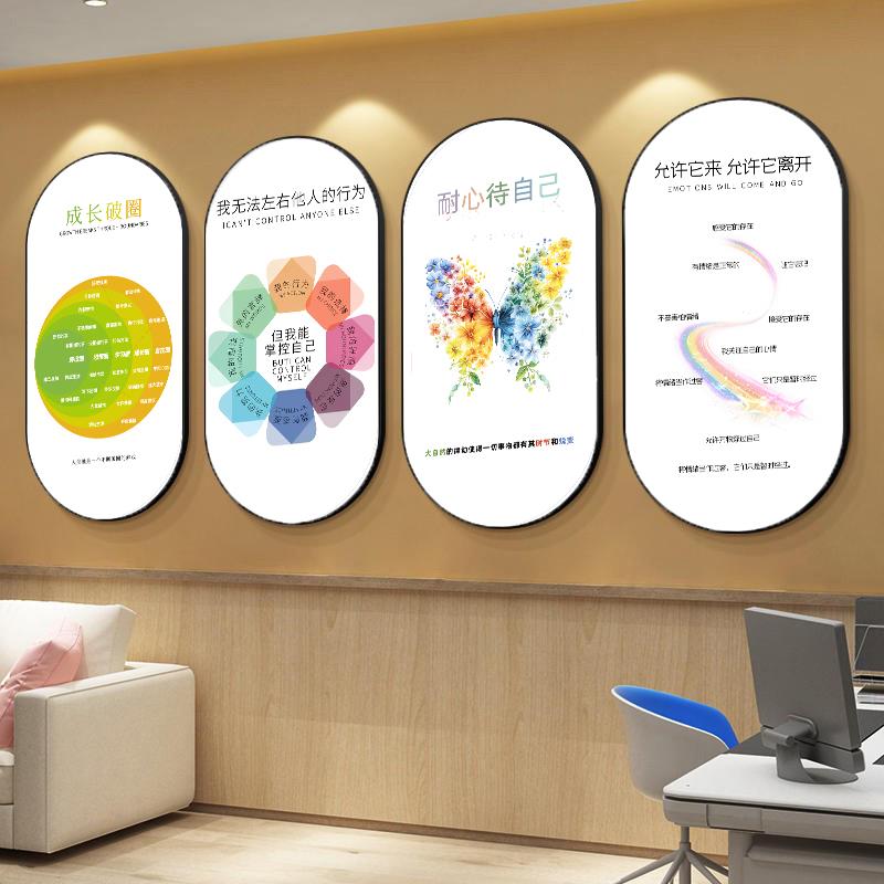 心理咨询室布置挂图装饰画辅导室心灵驿站健康文化墙情绪稳定挂画