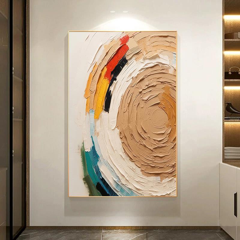 现代简约客厅装饰画抽象挂画肌理感大幅玄关沙发背景墙落地画壁画