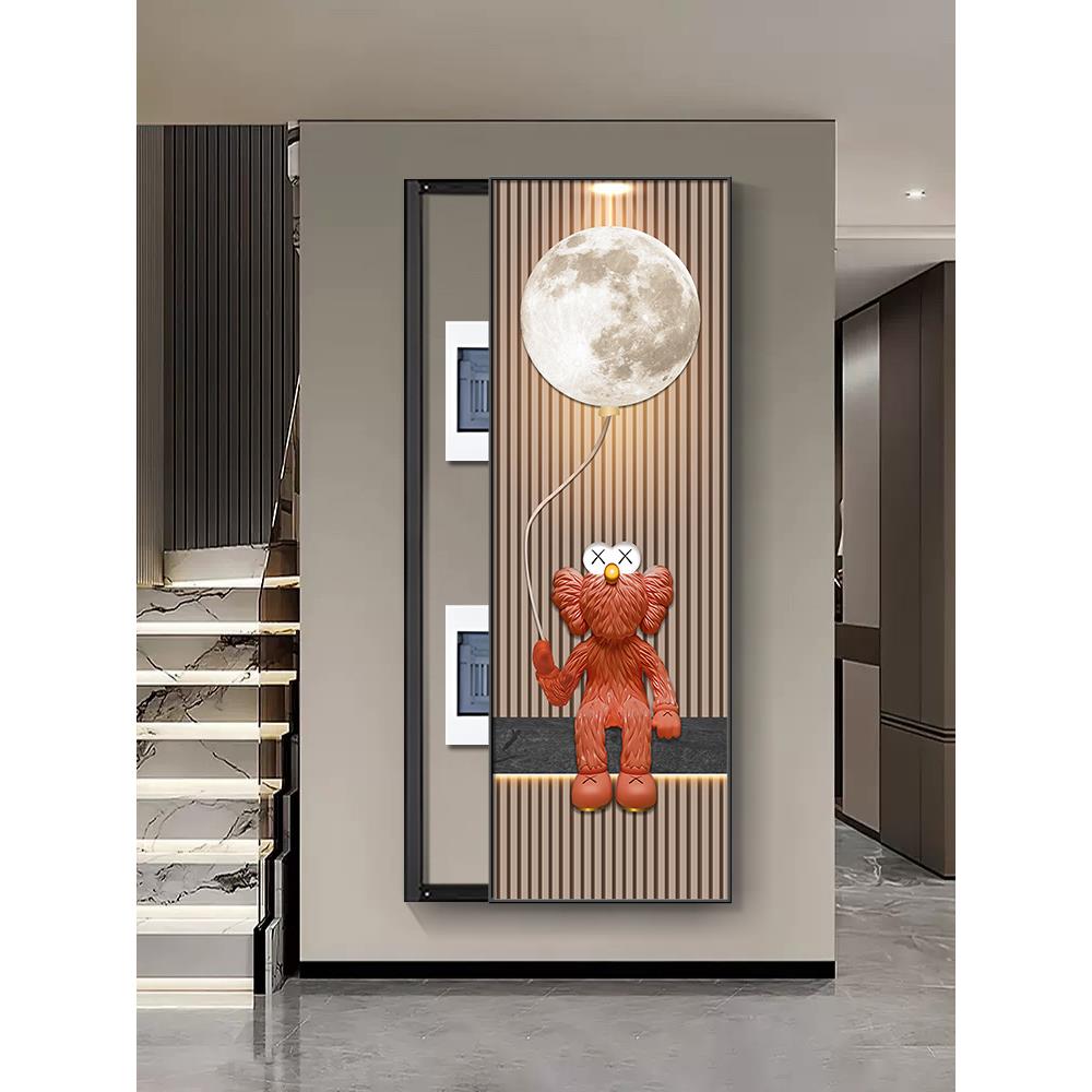 壁画电配电箱装饰画闸盒超大挂画开关KAWS卡通动漫电表箱遮挡尺寸