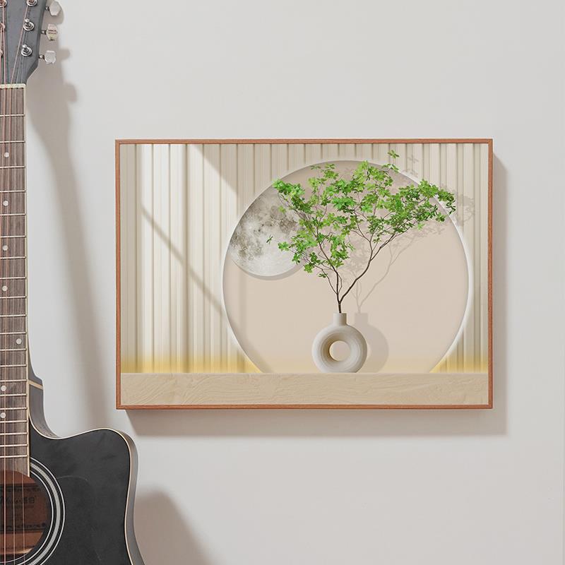 法式奶油风电表箱装饰画遮挡2024新款配电箱树叶清新绿植餐厅北欧