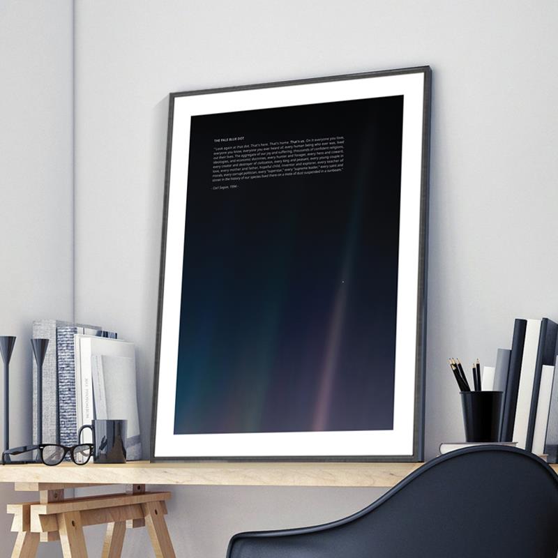 淡蓝色圆点装饰画画客厅墙画画卧室抽象壁画画宇宙星空太空暗淡蓝