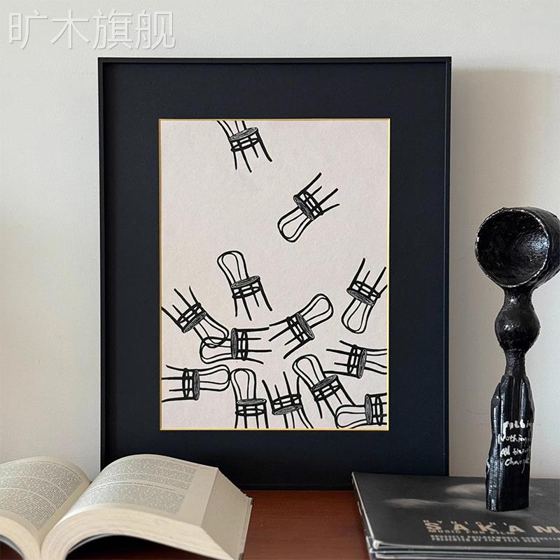 创意客厅装饰画高级感小众酒店民宿别墅壁画现代简约沙发背景挂画图片