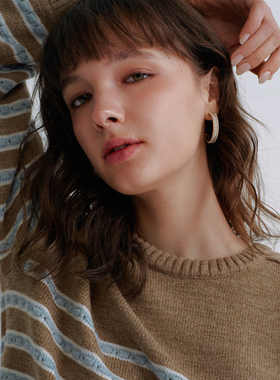 UFFIE于绘 立体条纹针织毛衣