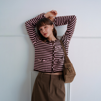 uffie于绘绵羊毛花边针织开衫