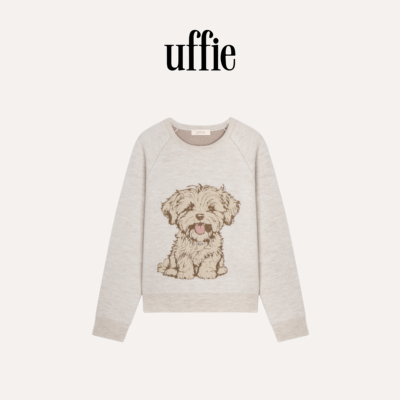 uffie于绘小狗提花针织毛衣