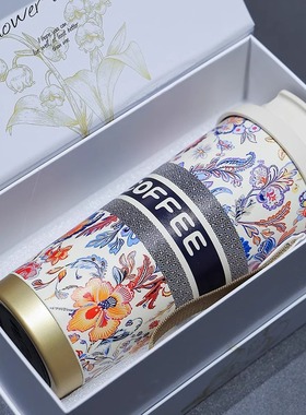 霸王别姬保温杯2025新款带提绳吸管杯大容量送礼物不锈钢咖啡杯子