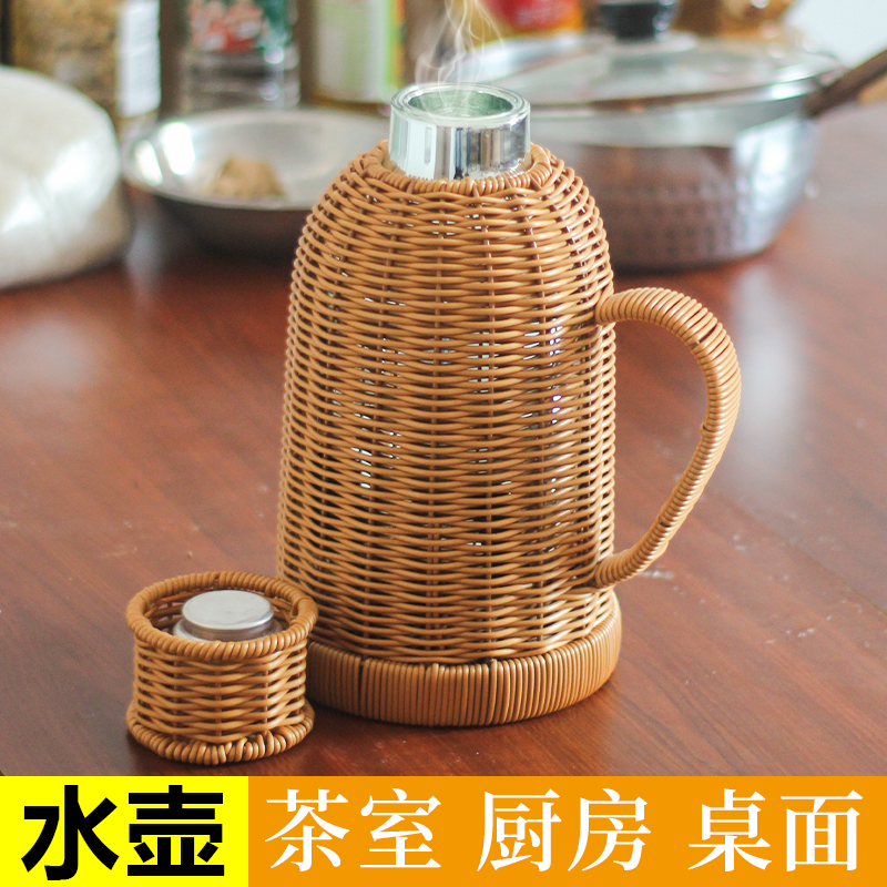 手工编织热水瓶暖水瓶保温瓶传统家用热水壶茶室大容量内胆开水瓶
