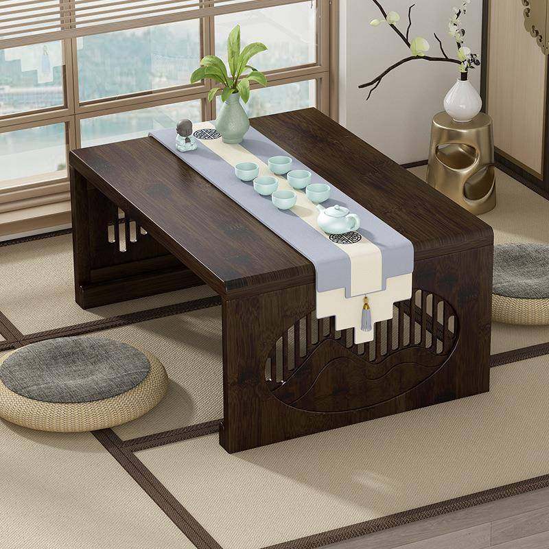 中式飘窗小桌子炕桌家用榻榻米茶几茶桌矮书桌坐地茶台实木可新品