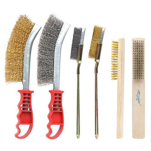 钢丝刷带柄文玩核桃打底烧烤厨房除锈清洁不锈钢刀刷牙刷铜丝刷子