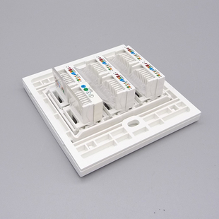 86型三位五口网络带电话插座5口RJ45超五类网络电话宽带开关面板